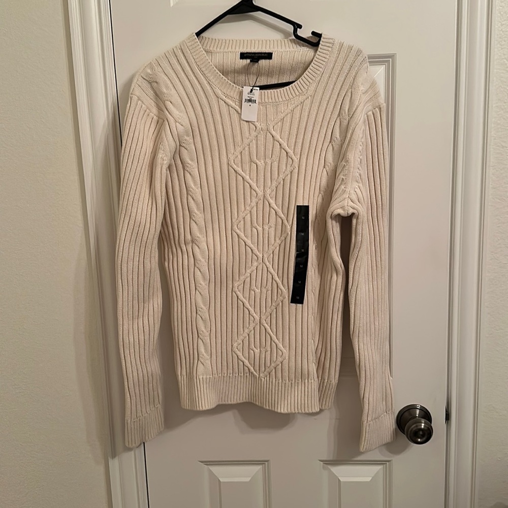 Banana republic cable-knit crewneck